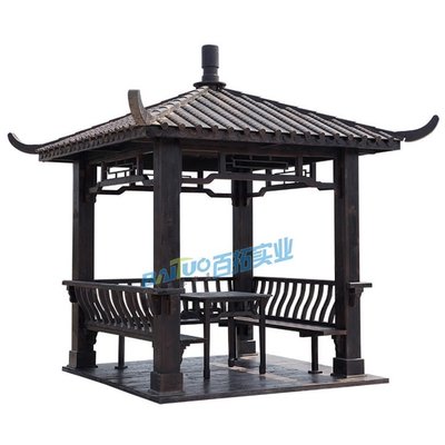 成品四角戶外涼亭 古典防腐木景觀亭子尺寸可定制，園林實業(yè)的理想選擇